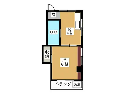 白鷺マンション(1K/2階)の間取り写真