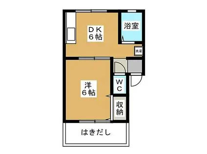 JR東海道本線 東静岡駅 徒歩36分 2階建 築33年(1DK/1階)の間取り写真