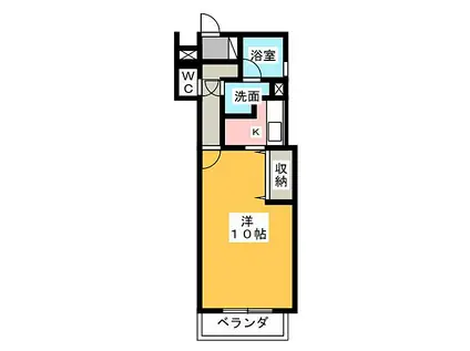 リバージュS(ワンルーム/2階)の間取り写真