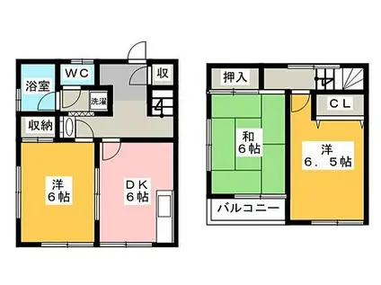 テラスハウス池谷　北棟(3DK)の間取り写真