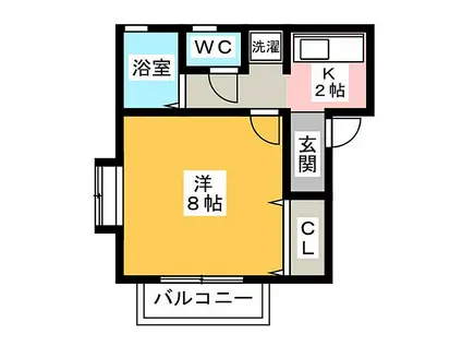 コーポミヤコ(1K/1階)の間取り写真