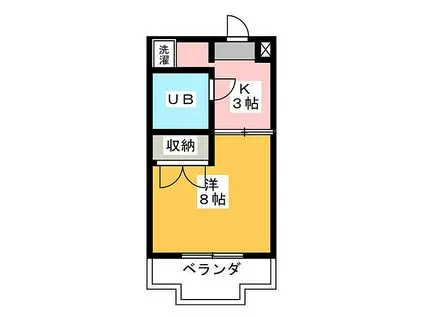 アパルトーノイン(1K/2階)の間取り写真