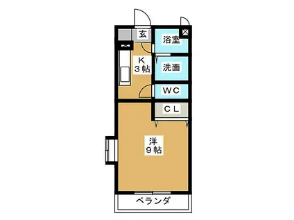 PROCEEDIII(1K/3階)の間取り写真