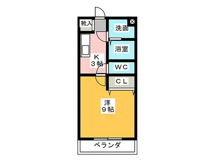 WINDY堀ノ内(1K/3階)の間取り写真