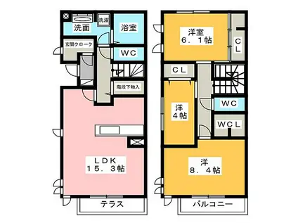 シンフォニー(3LDK/1階)の間取り写真