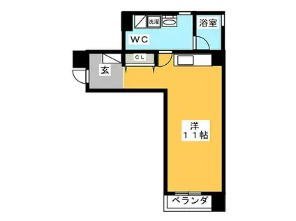 翔ひがしかわて(ワンルーム/7階)の間取り写真