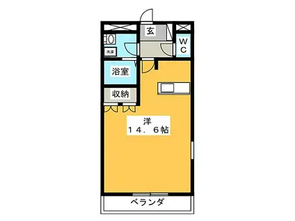 G・RESIDENCE(1K/3階)の間取り写真