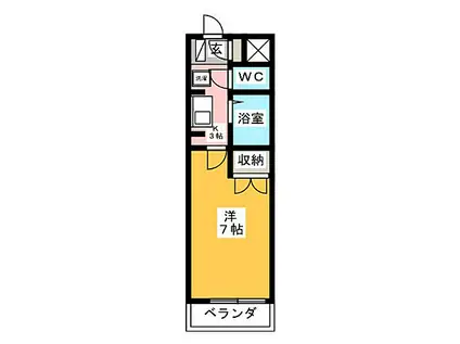 メゾンMASAKI(1K/3階)の間取り写真