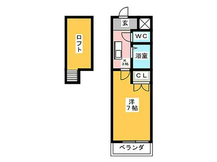 メゾンMASAKI(1K/4階)の間取り写真