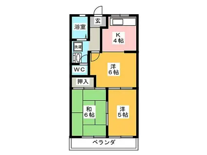 セントラルハイムTAKAHASHI(3K/2階)の間取り写真