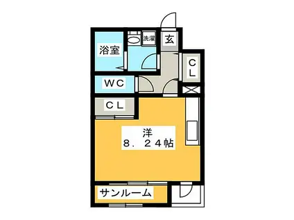 SLIFE岐阜MOTOZUMI(ワンルーム/2階)の間取り写真