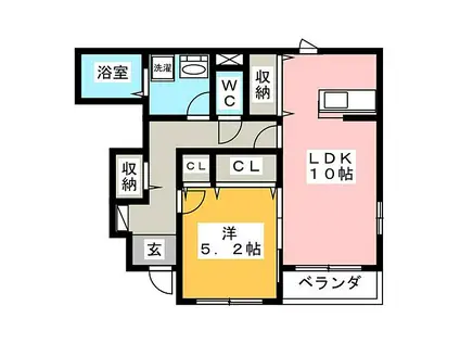 サンハイツ・カトー(1LDK/1階)の間取り写真