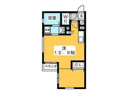 INFINA岐阜(ワンルーム/1階)の間取り写真