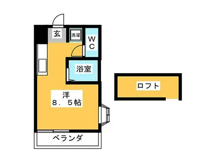 シャトレーヌKITAJIMA(ワンルーム/4階)の間取り写真