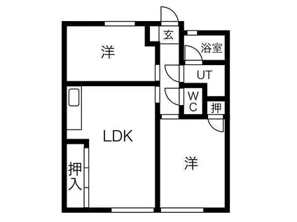 アクア大垣(2LDK/4階)の間取り写真