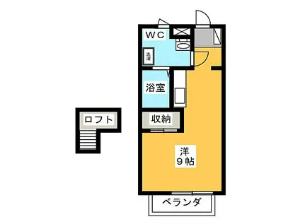 メゾン牧田S(ワンルーム/2階)の間取り写真