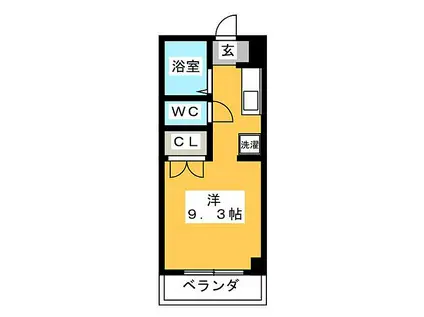 サテライト三共(ワンルーム/3階)の間取り写真
