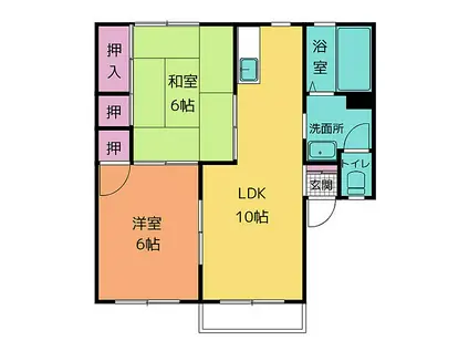 サニーハイツ須後A(2LDK/2階)の間取り写真