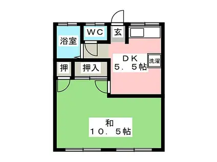 青山アパート(1DK/2階)の間取り写真