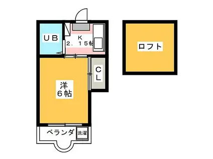 コモード西浜田 A棟(1K/1階)の間取り写真