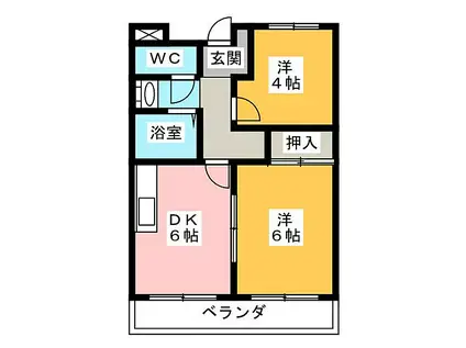 リンピアさくら(2DK/2階)の間取り写真