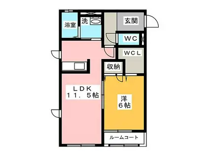 カターニオン(1LDK/2階)の間取り写真