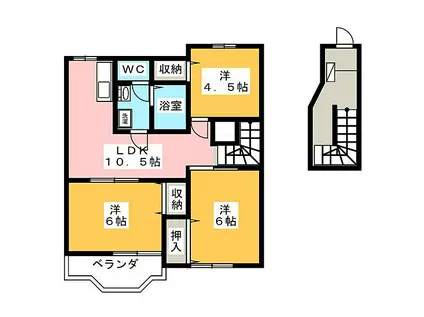 ソレイユ・ルヴァンA棟(3LDK/2階)の間取り写真