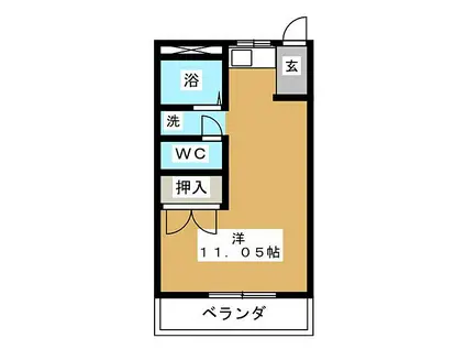 フラワーアイランド阿野田(ワンルーム/2階)の間取り写真
