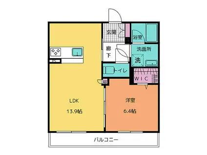 SHAMAISON MATSUSAKACASTLE(1LDK/2階)の間取り写真