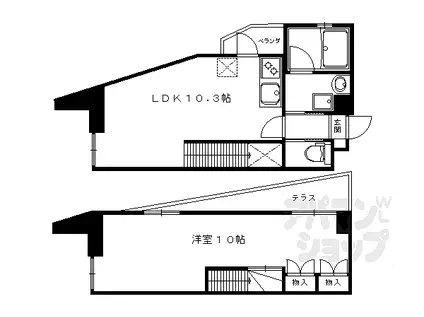 プライムコート北山通(1LDK/4階)の間取り写真