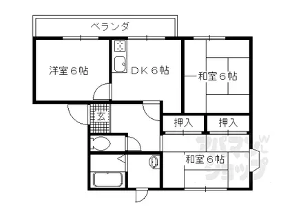 リバティーハウス葵(3DK/1階)の間取り写真