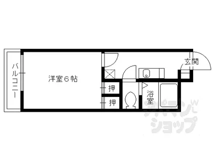 叡山電鉄叡山本線 茶山・京都芸術大学駅 徒歩11分 2階建 築20年(1K/2階)の間取り写真