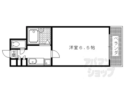 ピラーズ北山(1K/3階)の間取り写真