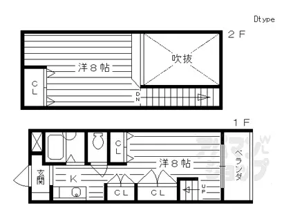京阪本線 伏見桃山駅 徒歩2分 5階建 築30年(2K/5階)の間取り写真
