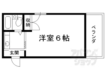 京阪本線 丹波橋駅 徒歩13分 4階建 築36年(ワンルーム/4階)の間取り写真