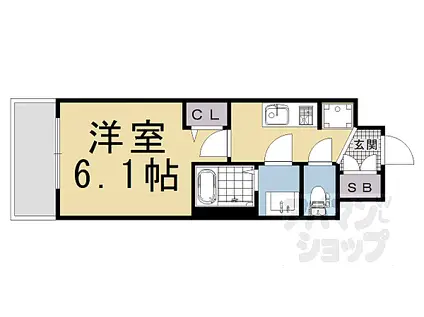 アドバンス京都エーデル(1K/4階)の間取り写真