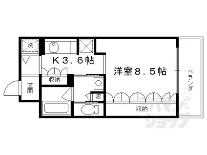 リーガル京都五条堀川(1K/5階)の間取り写真