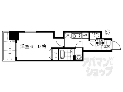 アスヴェル京都七条通(1K/3階)の間取り写真