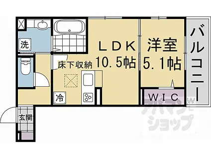 JR東海道・山陽本線 向日町駅 徒歩10分 3階建 新築(1LDK/1階)の間取り写真
