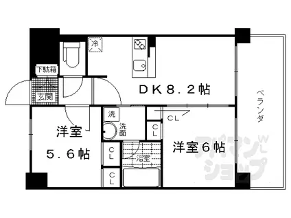 エステムプラザ京都河原町通(2DK/3階)の間取り写真