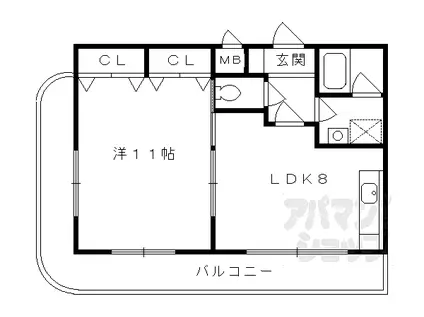 JR奈良線 ＪＲ藤森駅 徒歩16分 2階建 築29年(1LDK/2階)の間取り写真