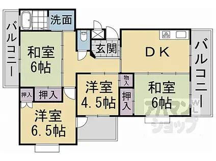 京都地下鉄東西線 醍醐駅(京都) 徒歩4分 4階建 築24年(4DK/2階)の間取り写真