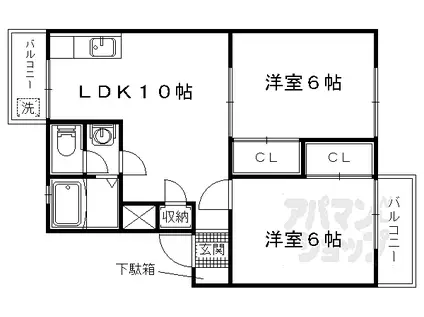 中川ハイツ(2LDK/1階)の間取り写真