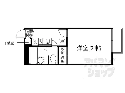 京都地下鉄東西線 石田駅(京都市営) 徒歩13分 2階建 築19年(1K/2階)の間取り写真