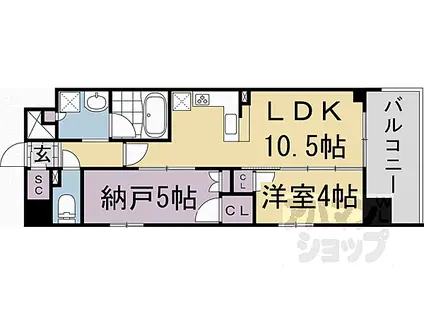 ユニハイム京都七条通(1SLDK/8階)の間取り写真