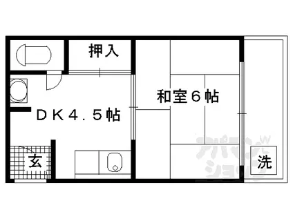 京阪本線 七条駅 徒歩8分 4階建 築52年(1DK/3階)の間取り写真