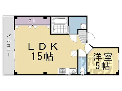 網島ビル(1LDK/4階)の間取り写真