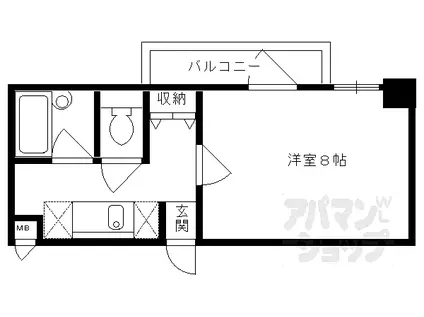 大晋メゾネ四条大宮(1K/6階)の間取り写真