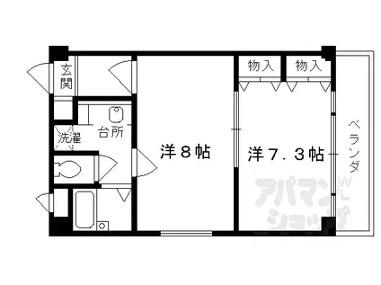 JR東海道・山陽本線 京都駅 徒歩1分 10階建 築26年(2K/6階)の間取り写真