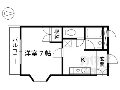 JR東海道・山陽本線 京都駅 徒歩12分 3階建 築27年(1K/1階)の間取り写真